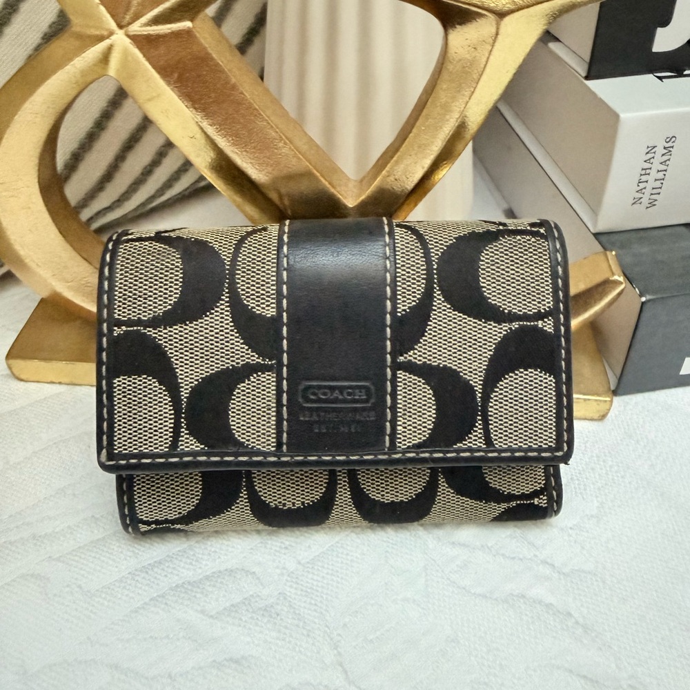 Coach Signature Trifold Wallet